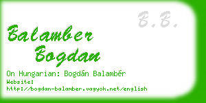 balamber bogdan business card